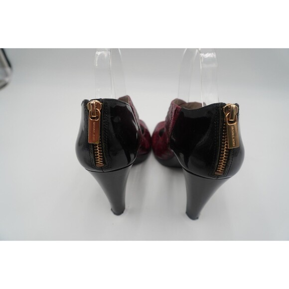 Michael Kors Berkley Red Snakeskin Crisscross Strap Open Toe Chic Heels Size 10 - Picture 4 of 7
